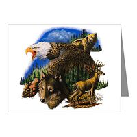 Note Card Wildlife Collage Eagle Deer Wolf Bear
