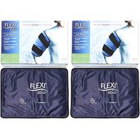 FlexiKold Gel Ice Pack w/Straps (Standard Large) - Two (2) Reusable Cold Therapy Compresses (for Pain and Injuries, Wrap Around Knee, Shoulder, Back, Ankle, Neck, Hip, Wrist) - 6300-STRAP-2PK