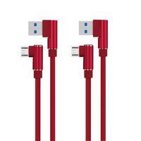 SKITCH 90 Degree Right Angle Micro USB Cable, 2 Pack 6.6Feet USB 2.0 A-Male to Micro B Cable, Dual Angled Android Charger Cable for Samsung Galaxy S6/S7/S4/S3, LG G4, Kindle, MP3
