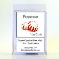 Vase Candle 2 Peppermint Melts | 2.8 oz Premium Highly Scented Soy Paraffin Wax Tarts | 50 Hours