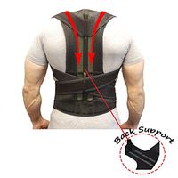Adjustable Lumbar Lower Back Support Back Brace Posture Corrector Relieve Pain and Stress Improves Posture and Provides Lumbar Support for Lower and Upper Back Pain Men and Women (L)