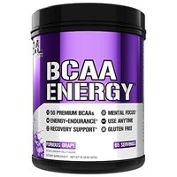 Evlution Nutrition BCAA Energy - Essential BCAA Amino Acids, Vitamin C + Natural Energizers for Performance, Immune Support, Muscle Building, Recovery, B Vitamins, Pre Workout, 65 Serve, Furious Grape