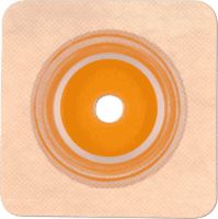 Genairex Securi-T Two-piece Standard Wear Cut-to-fit Wafer with Flange and Tan Tape Collar 2-3/4" Flange Square, 5" x 5"