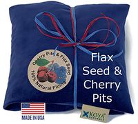 KOYA Naturals Soft Velvet Flax Seed & Cherry Pit/Stone Pillow Heating Pad Microwavable - Moist Heat Pack Pad for Neck, Muscles, Joints, Stomach Pain, Menstrual Cramps - Warm Wrap Therapy (Blue)