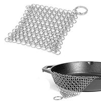 Stainless Steel Scourers Chainmail Scrubber Pan Cleaner Brush for Pot, Skillets,Griddle Pans,BBQ Grills and Cookware Kitchen Tool 10x10cm(10x10cm)