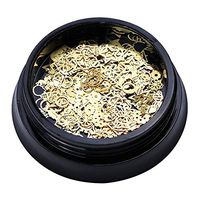 Elevin(TM) Christmas Decor Tips Snowflake Nails Sequins Nail Art Glitters Gold Metal Slices (A)