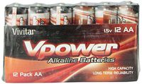 Vivitar V-12AA-ALK AA Alkaline Batteries, 12 Count