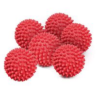 Reusable Dryer Balls Laundry Wash Dryer Balls Anti-Static Fabric Softener Laundry Washing Ball, 6pcs (Red)