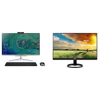 Acer Aspire C24-865-UA91 AIO Desktop, 23.8 inches Full HD, 8th Gen Intel Core i5-8250U, 8GB DDR4, 1TB HDD, Wireless Keyboard and Mouse, Silver & R240HY bidx 23.8-Inch (1920 x 1080) Widescreen Monitor