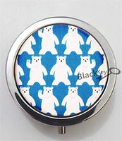 BlackKey Polar Bear 3-Compartment Decorative Pocket Gift Box Case Organizer for Pill, Color 1 -2270