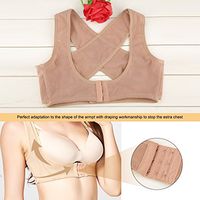 GLOGLOW Lady Chest Support Adjustable Belt Posture Corrector Breast Shaping Band For Women(Beige L)