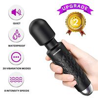 Upgrade Wand Massager,Handheld Cordless Rechargeable Wand Massager with 8 Powerful Speeds and 20 Modes,Waterproof Handheld Personal Powerful Wand Massager for Back Neck Shoulder Legs