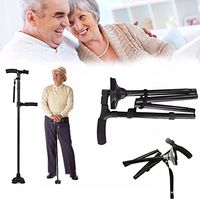 LED Walking Cane,Adjustable Folding Canes and Walking Sticks with Led Light Cushion Handle and Pivot Base Quad Tips Super Lightweight for Arthritis Seniors Disabled and Elderly