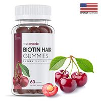 Biotin Hair Growth Gummies Supplement - Hair Growth Gummy Vitamins 2500 mcg of Biotin Per Gummy - Hair Vitamins Supplement for Men and Women - Natural Cherry Flavor - 60 Gummies - Made in USA
