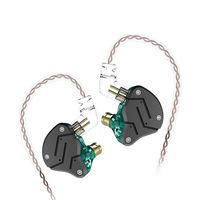 KZ ZSN in Ear Bass Buds Earphones Yinyoo Stereo Sound Hybrid Dynamic Driver Balanced Armature Earbuds Headphones Dual Driver 1DD 1BA Deep Bass Ergonomic Comfortable Earphones(Cyan no mic)