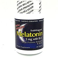 Earth's Creation Melatonin 5mg with B-6 - Natural sleep aid - 60 Tablets
