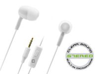 White Hands Free Stereo Soft Earbuds Compatible with LG X Venture