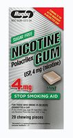 NICOTINE GUM 4MG MINT NICOTINE POLACRILEX-4 MG white/Off white 20 CT UPC 305361372347