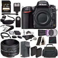 Nikon D750 DSLR Camera (Body Only) + Nikon AF NIKKOR 50mm f/1.8D Lens + 52mm 3 Piece Filter Set (UV, CPL, FL) + Battery + Sony 128GB SDXC Card + HDMI Cable + Remote + Card Reader + Flash Bundle
