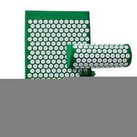 Acupressure and Pillow Massage Kit, Full Body Massager Yoga Acupuncture Mat, Chronic Back Pain Treatment-Relieves The Pressure On Lower Back and Sciatica (Purple Green Black)