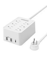 Power Strip USB C, 66W Fast Charging Power Delivery Charger with 6 Outlets and 3 USB(1 45W PD Port, 2 USB-A), Flat Plug, 15A Circuit Breaker, 6 ft Long Extension Cord for Home, Office and Dorm Room