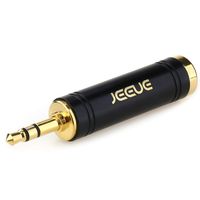 JEEUE 1/4" to 3.5mm Headphones Adapter for Audio Connector Cables, Upgrade 3.5mm Male - 6.35mm(1/4") Female Socket Stereo Pure Copper Jack Adaptor Bring You Professional Sound -BLACK/1PCS