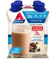 Atkins Gluten Free Protein-Rich Shake, Mocha Latte, Keto Friendly, 4 Count
