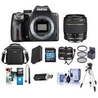 Pentax K-70 24MP Full HD DLR Camera with SMC DA 18-55mm f/3.5-5.6 AL WR Lens Black - Bundle with Holster Case, Spare Battery, Tripod, 62mm Filter Kit, Cleaning Kit, Software Package and More