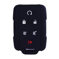 WERFDSR Sillicone key fob Skin key Cover Remote Case Protector Shell for 2015 2016 Chevrolet Suburban Tahoe GMC Yukon Smart Remote black