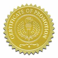 Self-Adhesive 1 3/4" Gold Foil Stamped Certificate Seals - Certificate of Promotion - 216 Total!