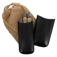 Tampa Fuego Cigar Case Genuine Leather Black Lined Standard Made in USA