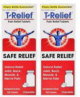 MediNatura Naturals T-Relief Pain Relief Tablets (Pack of 2) 100 Chewable Tablets Each