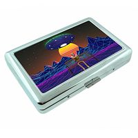 Alien Abduction Em2 Hip Silver Cigarette Case Id Holder Metal Wallet 4" X 2.75" RFID Protection