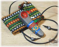 Handmade small pattern pірe with cover Unique Raku bowl