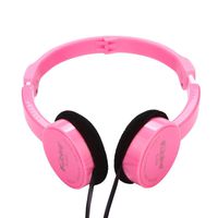 New Kids Wire Headphones On Ear Foldable Stereo Headset for Kids Earphone (Pink)