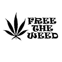 Free The Weed Marijuana Vinyl Decal Sticker | Cars Trucks Vans Walls Laptops Cups | Black | 5.5 X 2.8 inches | KCD1502