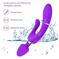 Memory Function Mini Portable Computer Power Supply LED Vibrator 10 Speed Waterproof Design USB Cable Rechargeable, Suitable for Bedroom, Bathroom, Terrace, Outdoor, Party and Wedding