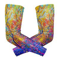Colorful Tree Arm Sleeves Elbow Support Combat UV Protection for Men Women Running Golf Cycling 1 Pair