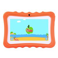 HPTC Kids Tablet 7 Inch Toddler Edition Learning Tablet WiFi Camera and Bluetooth GMS Certified Kids-Proof Children Tablets with Parental Control Include Learning & Training Apps(Orange - New)