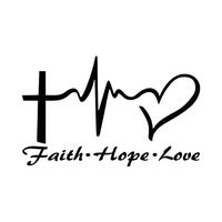14.6CM x 9CM Jesus Hope Love Faith Prayer Creative Vinyl Car Sticker Decal Decor - Black