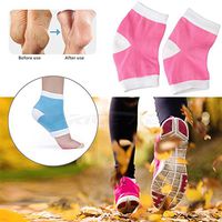 Gel Moisturizing Backfoot Cushion, Heel Care Cotton Socks Inserts, Feet Ankle Dry Hard Cracked Protectors, Foot Pain Relief Insoles,Soft Comfy Orthotics Sleeves - Day Night Beauty Sk (Pink)