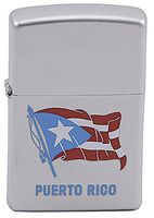 Zippo Personalized Message Engraved Customized Gift for Him for Her Puerto Rico Flag Indoor Outdoor Windproof Lighter