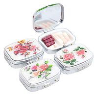 2pcs Pill Box Square Metal Tablet Pill Boxes Medical Holder Case Small Metal Case Pill Boxes Container