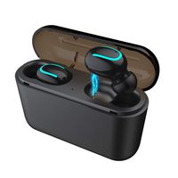 HBQ-Q32 TWS Mini Wireless Earbuds | Bluetooth 5.0 Headset | Mini Earbuds Stereo Headphones with Charging Case | IPX5 Waterproof | Standby Time: 60h |Compatible with iPhone Android and PC (Black)