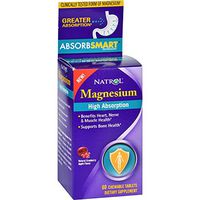Natrol Magnesium - High Absorption - 60 Tablets - Yeast Free - Benefits Heart, Nerve and Muscle Health