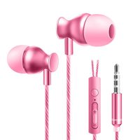Amandaz Universal 3.5mm in-Ear Stereo Earphones with Adjustable Volume and Phone Microphone (Rose Gold)