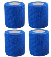 Kinesiology Tape -Cotton Kinesiology Sports Tape, Latex Free, Breathable, Therapeutic Tape, Incredible Support for Athletic Sports and Recovery - Precut 2 inch x 16.4 feet 4 Roll (Blue)