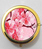 BlackKey Pink Cherry Blossoms 3-Compartment Decorative Pocket Gift Box Case Organizer for Pill, Color 2 -1876