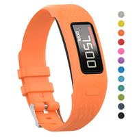 iBREK for Garmin Vivofit 1/2 Bands,Adjustable Watch Bands Replacement with Buckle for Women Men Small Large (No Tracker)-L/Orange