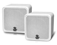 Pyle Home PCB4WT 4-Inch 200-Watt Mini Cube Bookshelf Speaker (White) (Pair)